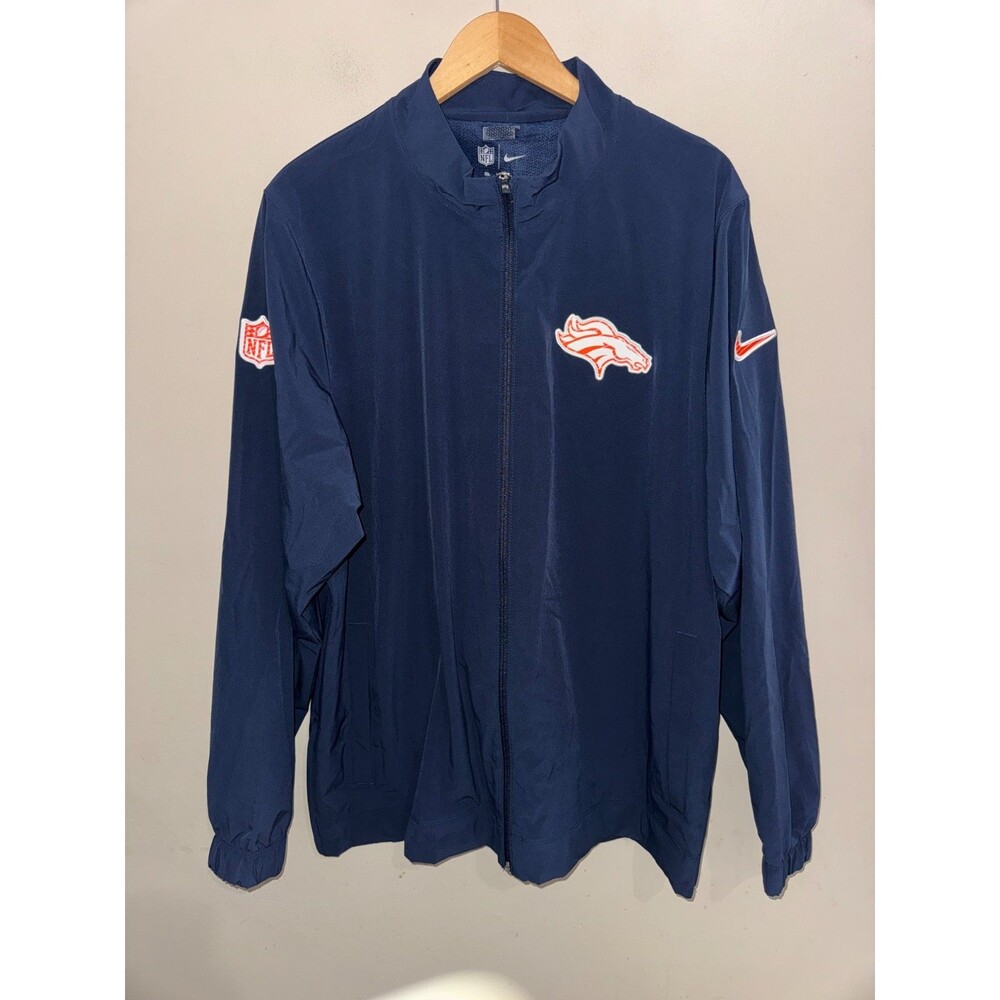 Men 2XL Nike NFL Denver Broncos Football Team Issued PE Sideline Full-Zip Jacket